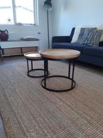 Twee lichthouten salontafels, Huis en Inrichting, Tafels | Salontafels, Ophalen, 50 tot 100 cm, Rond, 50 tot 100 cm