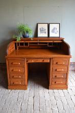 Antieke eiken houten Art Deco rolluik secretaire, bureau., Verzenden