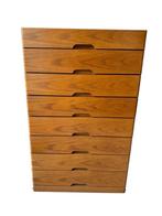 Deense Mid-Century ladekast /outfitkast jaren 60 teak 8 lade, Huis en Inrichting, Kasten | Ladekasten, Zo goed als nieuw, Minder dan 100 cm