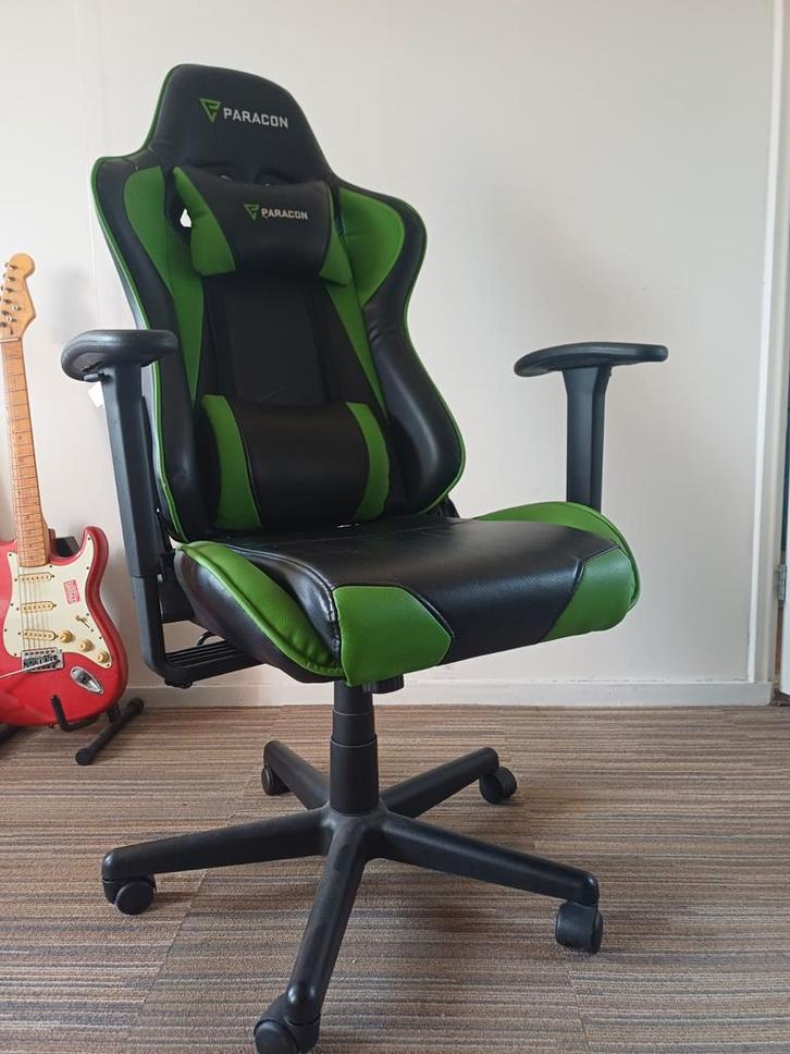 Paracon Gaming Stoel - Comfortabel en Stijlvol!, Huis en Inrichting, Bureaustoelen, Gebruikt, Bureaustoel, Zwart, Ergonomisch