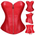 Rood leren korset gothic steampunk punk dames sexy push up, Kleding | Dames, Verzenden, Rood, Body of Korset