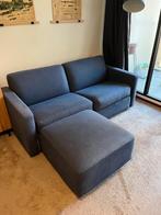 Blauwe slaapbank, Ophalen, Gebruikt, Blauw, Tweepersoons