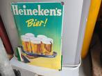 Emaille Heineken bord maat 60cm bij 40cm., Verzamelen, Reclamebord, Gebruikt, Ophalen of Verzenden
