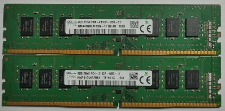 16GB DDR4 2x8GB PC4-17000 2133MHz Hynix Desktop 1641 1629, Computers en Software, RAM geheugen, Gebruikt, Desktop, 16 GB, DDR4