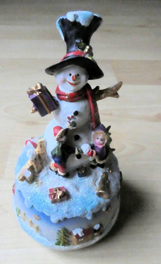 Vintage retro speeldoos muziek doos sneeuwpop sneeuwman, Diversen, Kerst, Zo goed als nieuw, Ophalen of Verzenden