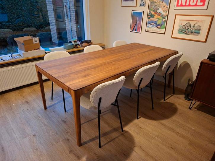 Westwing Ulrica eetkamer stoelen 6 stuks, Huis en Inrichting, Stoelen, Zo goed als nieuw, Vijf, Zes of meer stoelen, Stof, Wit