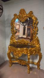 Goud spiegel tafel, Ophalen of Verzenden, Hout, 50 tot 100 cm, Minder dan 100 cm