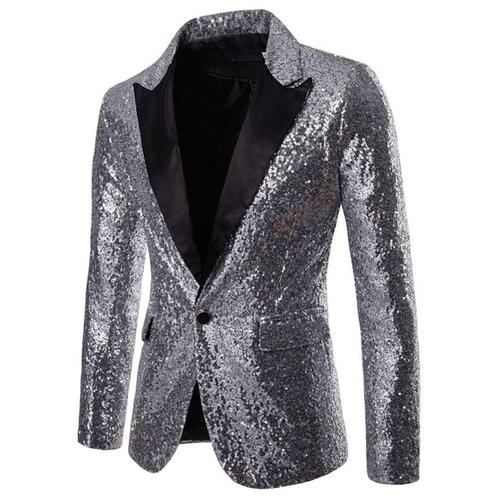 Heren zilveren glitter colbert mannen zilver blazer paillet, Kleding | Heren, Kostuums en Colberts, Nieuw, Verzenden