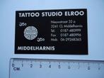 sticker oud Middelharnis tattoo studio elroo retro vintage, Overige typen, Zo goed als nieuw, Verzenden