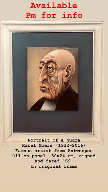 Karel Moers, portret van een rechter, 1996 beschikbaar voor biedingen