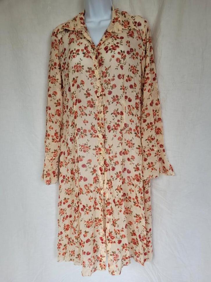 Prachtige jurk met rozen mt 40 merk Expresso, Kleding | Dames, Jurken, Zo goed als nieuw, Maat 38/40 (M), Rood, Onder de knie