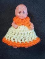 Oud babypopje. Jaren '50. 6.5 cm., Verzamelen, Poppen, Ophalen of Verzenden, Gebruikt, Pop