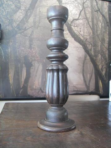 Baluster kandelaar 48 cm stoer hout beschikbaar voor biedingen