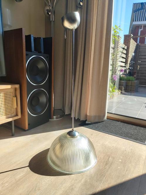 Harco Loor Prisma hanglamp – glas, jaren '80 – vintage desig, Huis en Inrichting, Lampen | Hanglampen, Zo goed als nieuw, 75 cm of meer