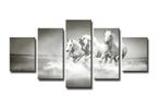5 Luik Canvas Schilderij * Paarden Paard 80x160cm Nieuw, Nieuw, 125 cm of meer, Ophalen of Verzenden, Schilderij