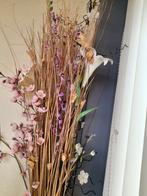 Kunstbloemen +gedroogde takken+ vaas en sier steentjes, Huis en Inrichting, Woonaccessoires | Zuilen en Pilaren, Ophalen, Zo goed als nieuw