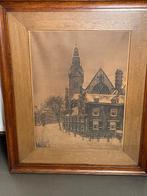 Cornelis Brandenburg – ets Oude kerk Amsterdam in de sneeuw, Ophalen