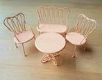 Toy metal furniture pink romantic table chairs bench, Nieuw, Toebehoren, Ophalen of Verzenden