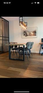 Nieuwe stalen  hanglamp met 4 wizz lampen, Ophalen, Nieuw, Hout, Minder dan 50 cm