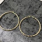 14k gouden oorbellen creolen wokkels groot, Sieraden, Tassen en Uiterlijk, Oorbellen, Ophalen of Verzenden