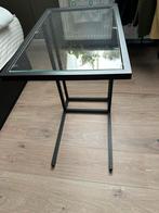 Bijzettafel computertafel met glas, Minder dan 55 cm, Rond, Ophalen, 45 tot 60 cm