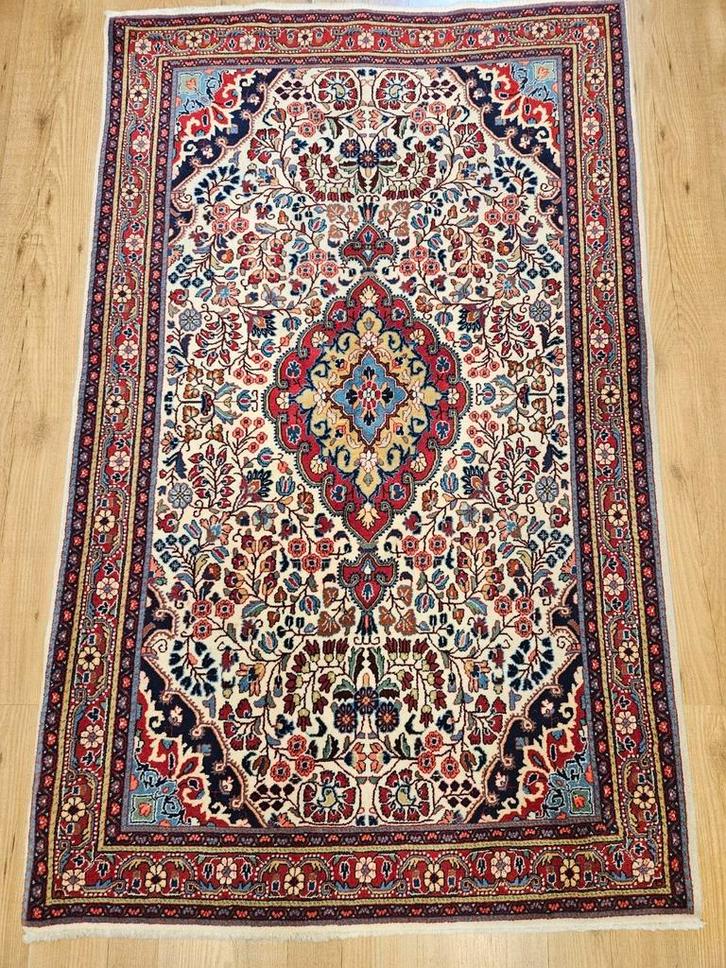 Vintage handgeknoopt perzisch tapijt sarough 166x103, Huis en Inrichting, Stoffering | Tapijten en Kleden, Gebruikt, 50 tot 100 cm