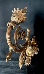 Bronzen wandlampen, met gas aansluiting, Antiek en Kunst, Ophalen of Verzenden