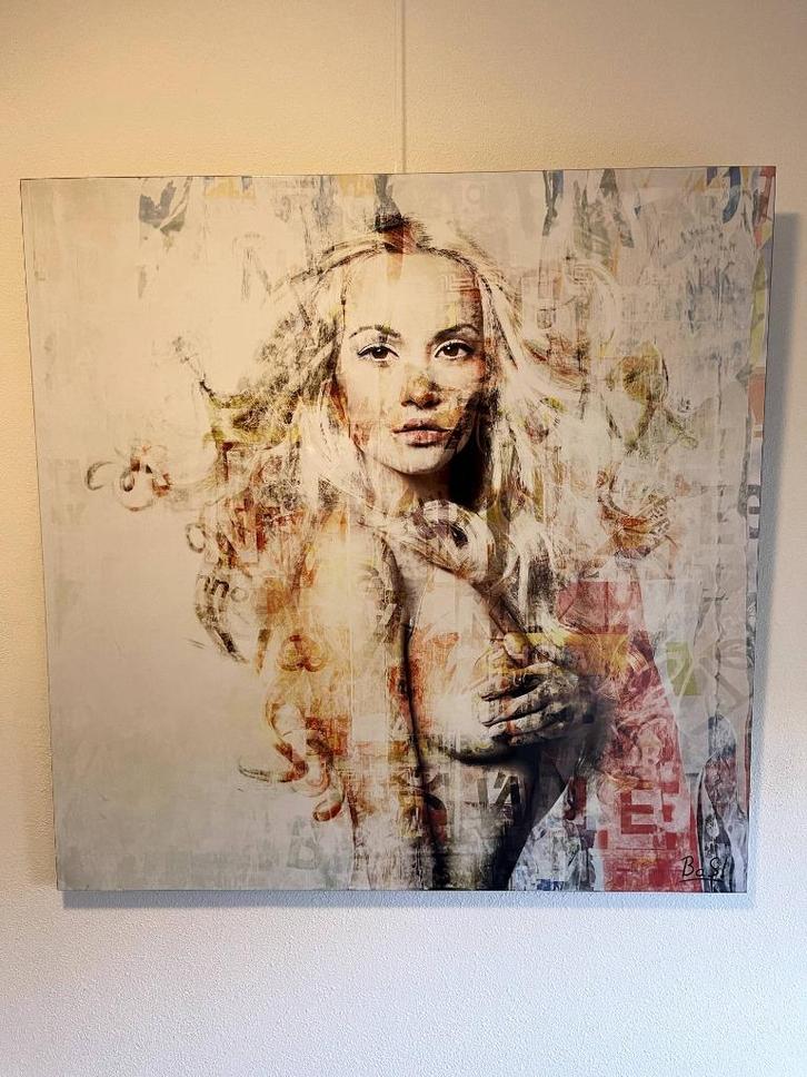 BAS | Texted Girl, Antiek en Kunst, Kunst | Schilderijen | Modern, Ophalen