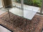 Moderne glazen salontafel, Huis en Inrichting, Tafels | Salontafels, Ophalen, Gebruikt, 100 tot 150 cm, 50 tot 100 cm