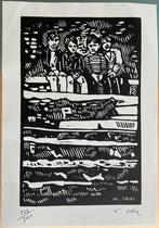Houtgravure gesigneerd W. Grim, Antiek en Kunst, Kunst | Etsen en Gravures, Ophalen of Verzenden