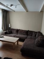 Grote loungebank / hoekbank bruin stof, Ophalen, Stof