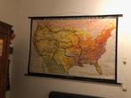 Oude schoolplaat / landkaart Verenigde Staten van Amerika, Antiek en Kunst, Antiek | Schoolplaten, Ophalen, Geschiedenis