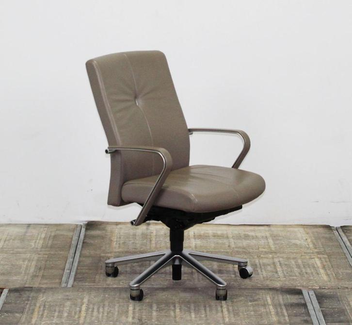 Klöber 958 Luxe Vergaderstoel 18235, Huis en Inrichting, Stoelen, Eén, Leer, Grijs, Ophalen