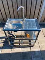 Nieuwe RVS blad (camping) - spoelblad - wastafel - spoelbak#, Tuin en Terras, Buitenkeukens, Ophalen of Verzenden, Nieuw, Vrijstaand