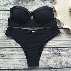 Zwarte strapless push-up bikini (bandage push up S M L), Verzenden, Nieuw, Zwart, Bikini