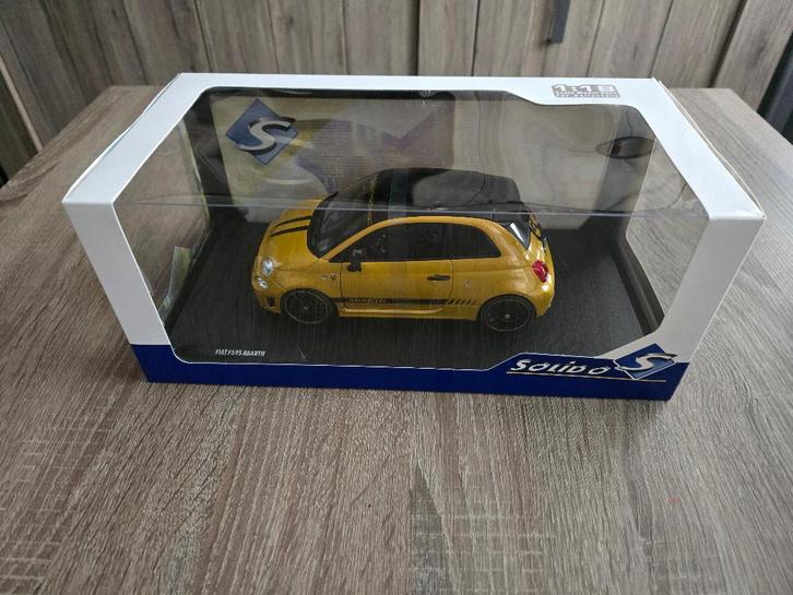 Nieuw! Fiat F500 ( F595 ) Abarth Solido Works Yellow 2024, Hobby en Vrije tijd, Modelauto's | 1:18, Nieuw, Auto, Solido, Ophalen of Verzenden