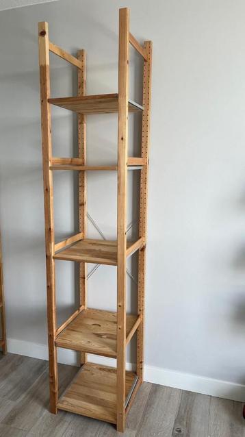 Ikea Rek, Ivar, massief grenen bestaande uit 3 delen, boeken - afbeelding 6