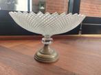 Vintage kristallen schaal met zilveren voet, Antiek en Kunst, Antiek | Glas en Kristal, Ophalen