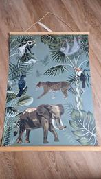 Mooie Jungle Dieren Poster met Houten Lijsten, Ophalen, Zo goed als nieuw