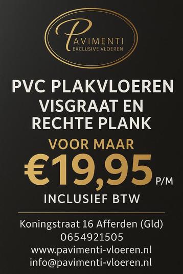 PVC plakvloeren - Visgraat en rechte plank - €19,95 per m2 beschikbaar voor biedingen