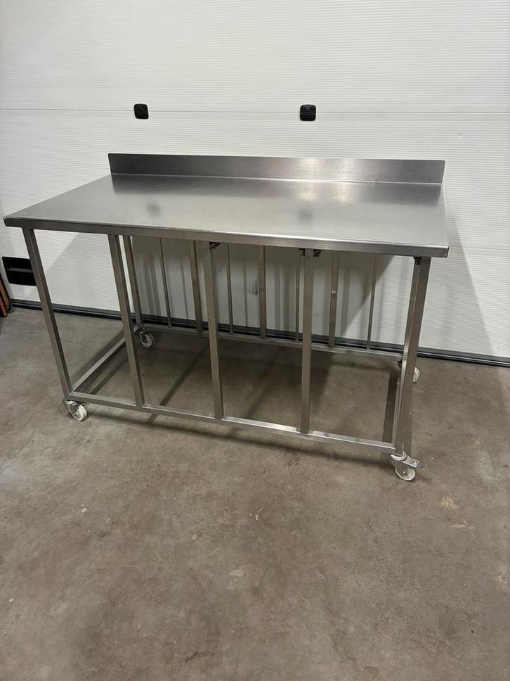 Te koop rvs werktafel werkbank verrijdbaar productie tafel, Huis en Inrichting, Keuken | Keukenbenodigdheden, Ophalen