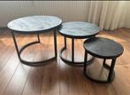 Industriële Bijzettafels - Set van 3, Minder dan 45 cm, Minder dan 55 cm, Gebruikt, Rond