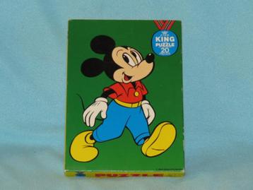 Vintage puzzel Mickey Mouse 20 stukjes King junior ZGAN beschikbaar voor biedingen