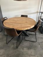 Ronde Eettafel met 6 Stoelen - Complete Eethoek, Huis en Inrichting, Tafels | Eettafels, Ophalen, Gebruikt, Rond, Vijf personen of meer