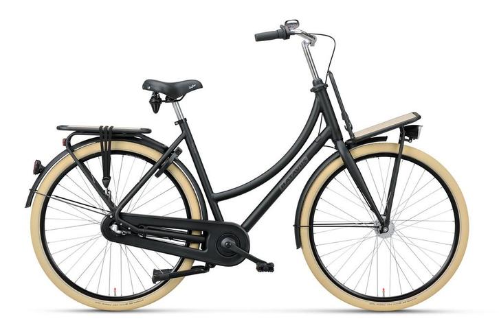 Batavus Packd 3 zwart dames 49cm 28inch, Fietsen en Brommers, Fietsen | Dames | Damesfietsen, Nieuw, Batavus, Versnellingen, 47 tot 50 cm