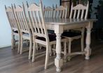 Licht eiken landelijke eethoek, Huis en Inrichting, Complete eetkamers, Ophalen, Gebruikt, 4 tot 6 stoelen