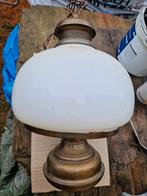 Vintage hanglamp met glazen kap, Gebruikt, Vintage, Ophalen of Verzenden, Glas