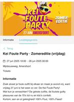 Kei Foute Party · Zomereditie (vrijdag 27 juni), Tickets en Kaartjes, Evenementen en Festivals, Twee personen