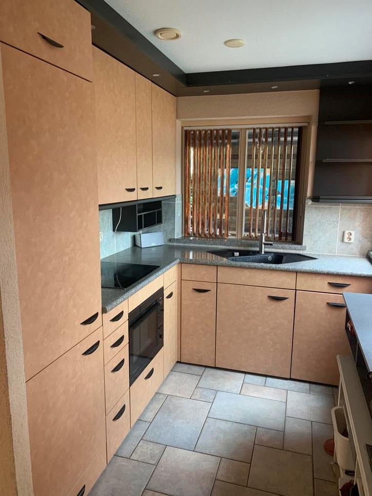 Complete hoekkeuken incl. apparatuur, Huis en Inrichting, Keuken | Complete keukens, Gebruikt, Hoekkeuken, Kunststof, Ophalen
