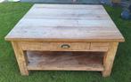 Massief eiken salontafel, Ophalen, Gebruikt, 100 tot 150 cm, 50 tot 100 cm